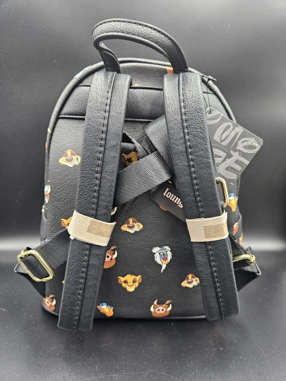 Disney Loungefly Lion King Mini Backpack Simba Timon Pumbaa NWT Black